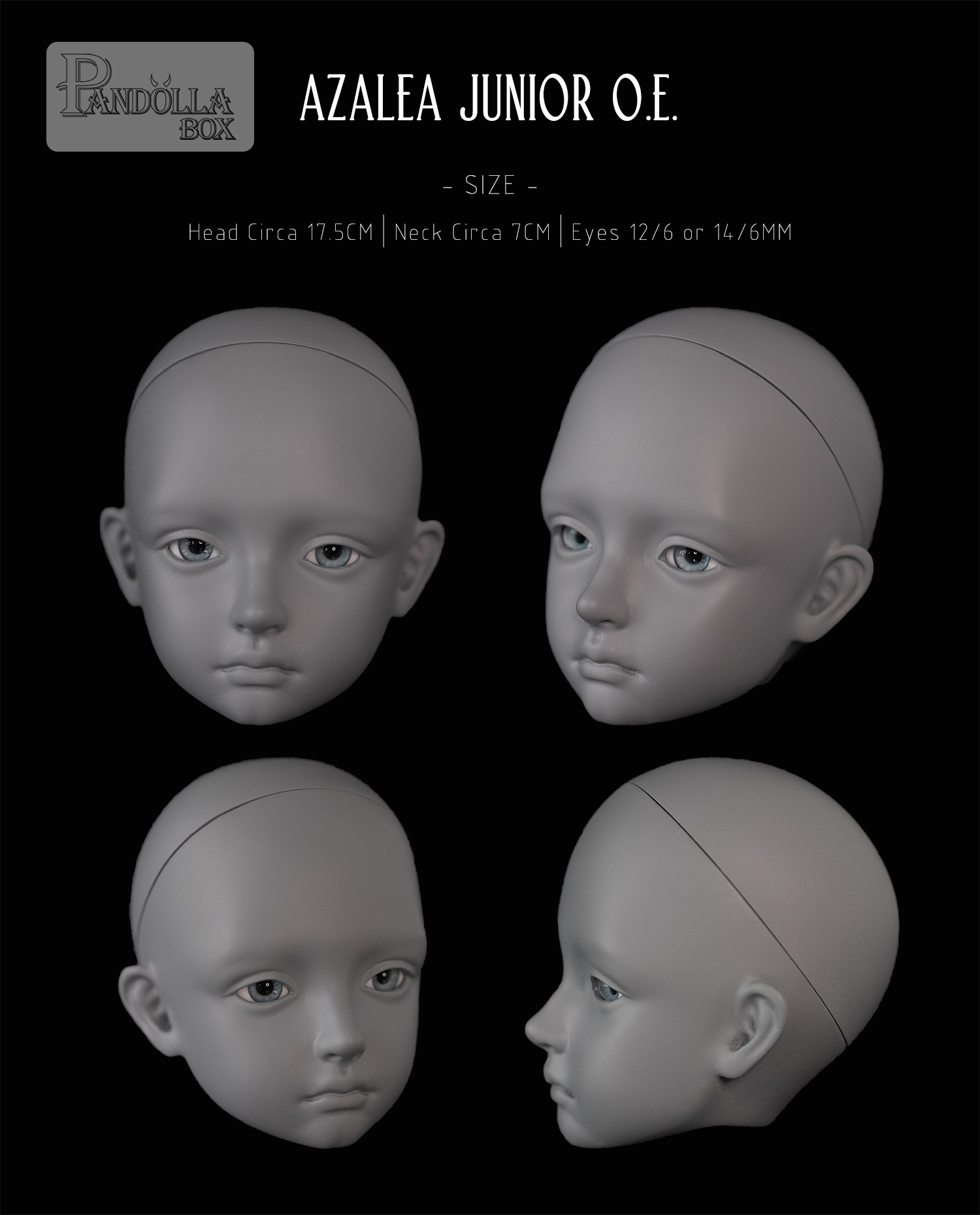 1/4 BJD Azalea and A.J. Nude Dollhead [Pandolla Box]