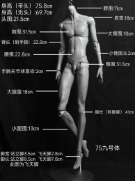 [Pre-order] 白零|WHITE 1/3 75CM BJD BODY No.9